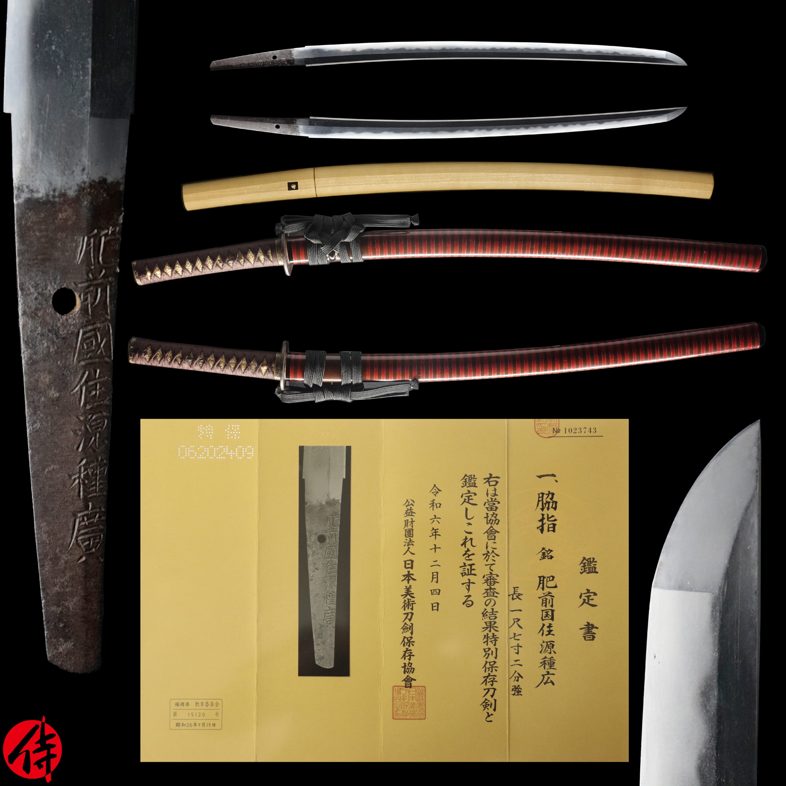 Antique Japanese Sword Wakizashi Signed by Tanehiro NBTHK Tokubetsu Hozon Certificate