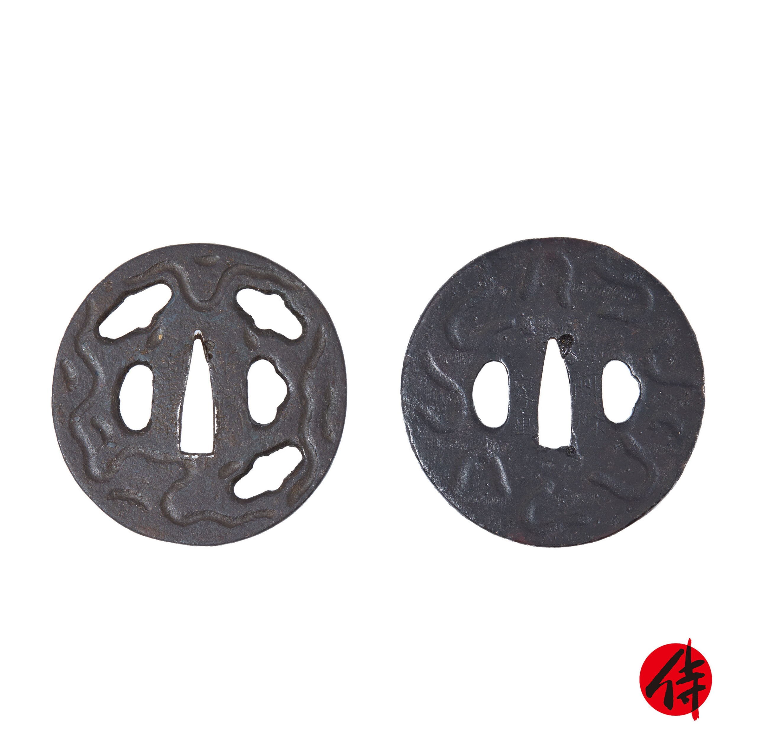Late Edo period antique Tsuba set for Samurai Sword (T-902)
