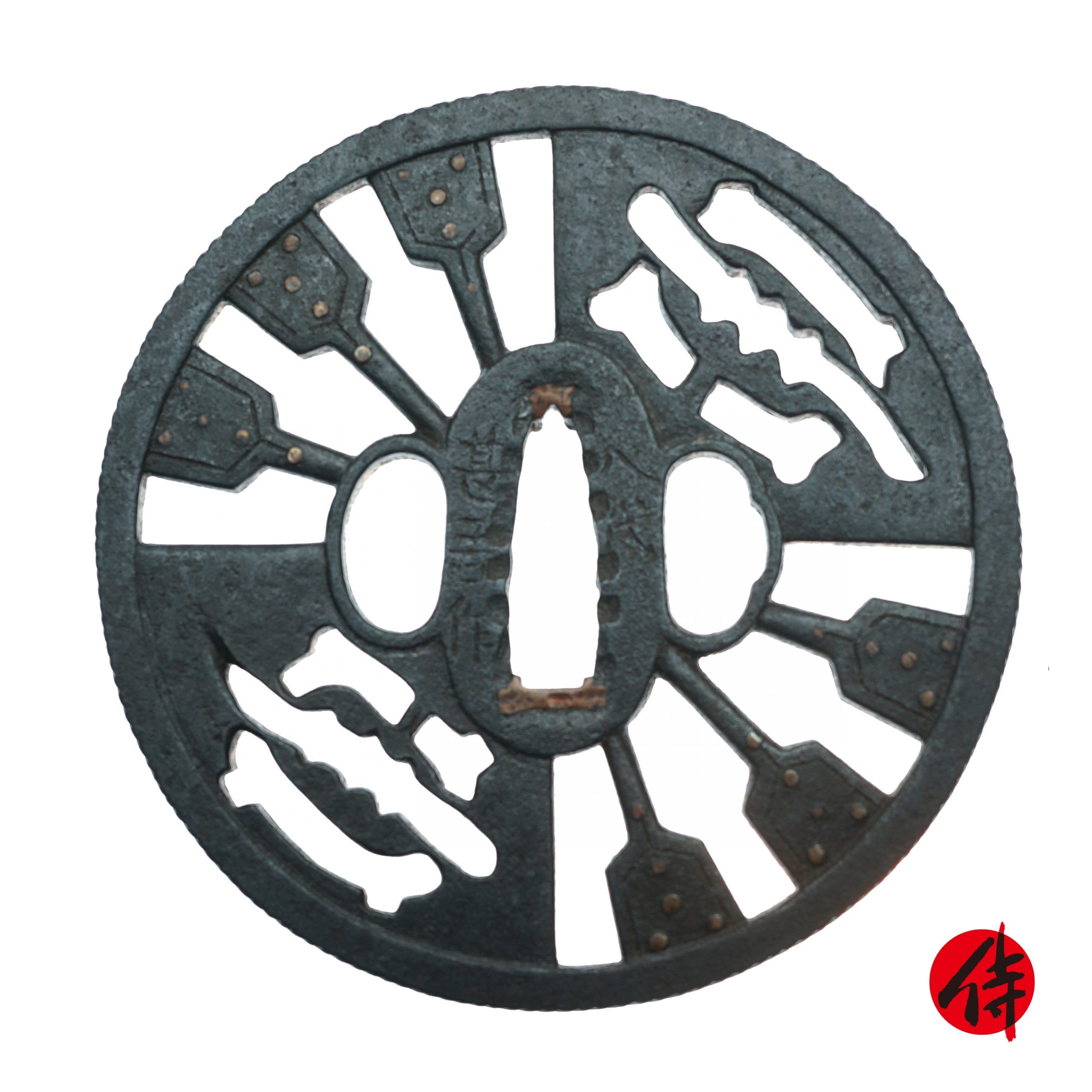 late Edo period antique Tsuba for Samurai Sword (T-42)