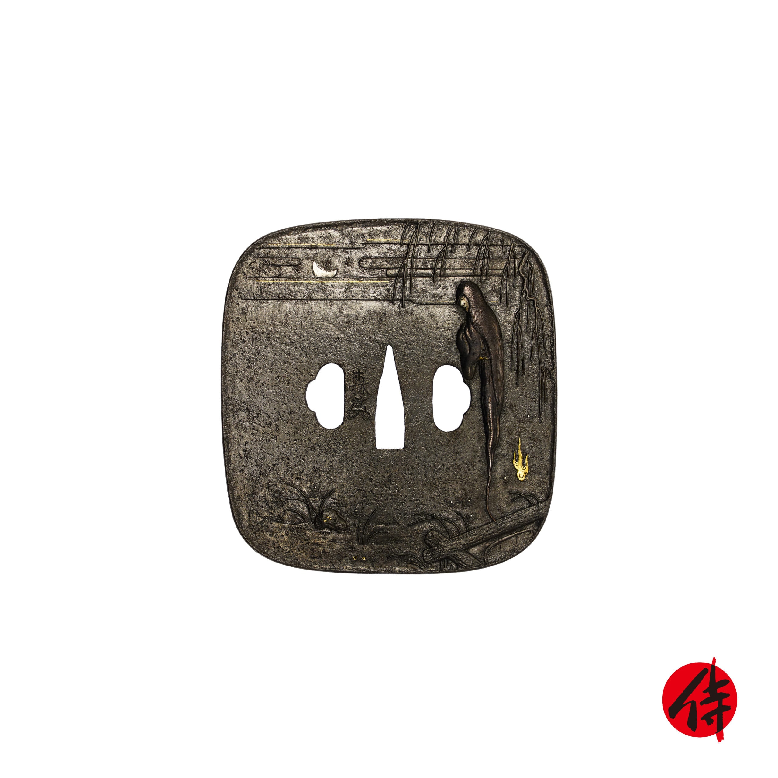 Edo period antique Tsuba for Samurai Sword with NBTHK Hozon Certificate (T-541)