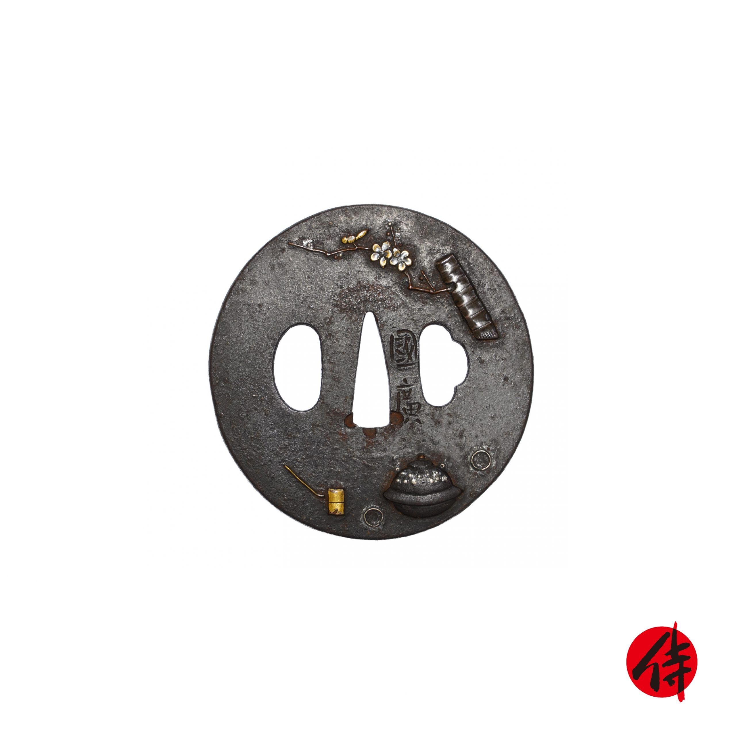 Edo period antique Tsuba for Samurai Sword (T-461)