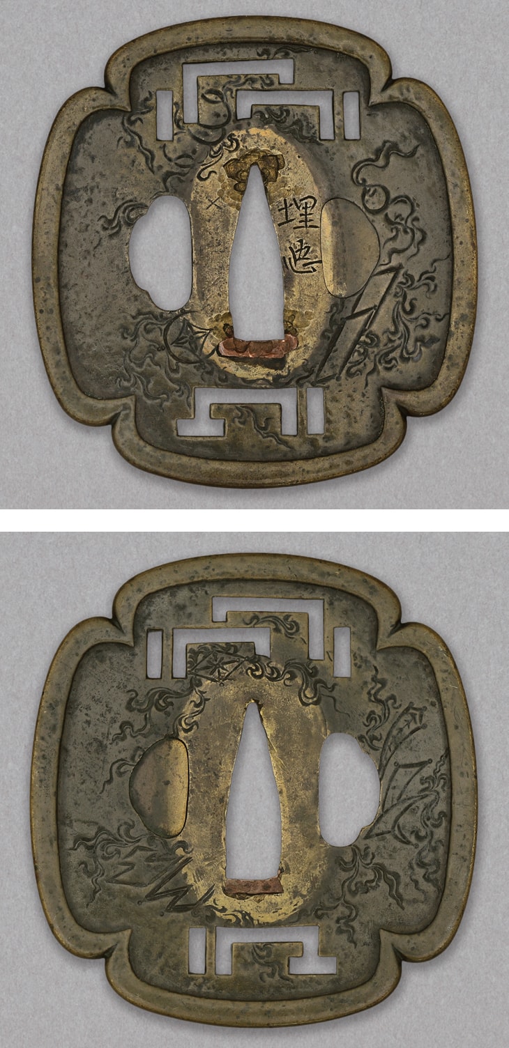 鍔:源氏香透図 Tsuba:Genjiko Sukashi Zu