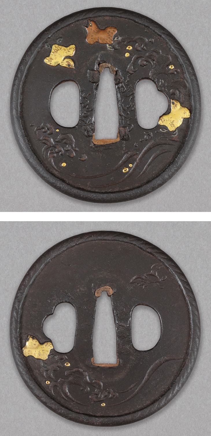 鍔:波千鳥図 Tsuba:Nami Chidori Zu