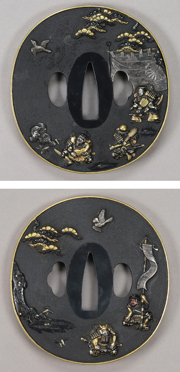 鍔:三韓征伐陣中図 Tsuba:Sankan Seibatsu Jinchu Zu