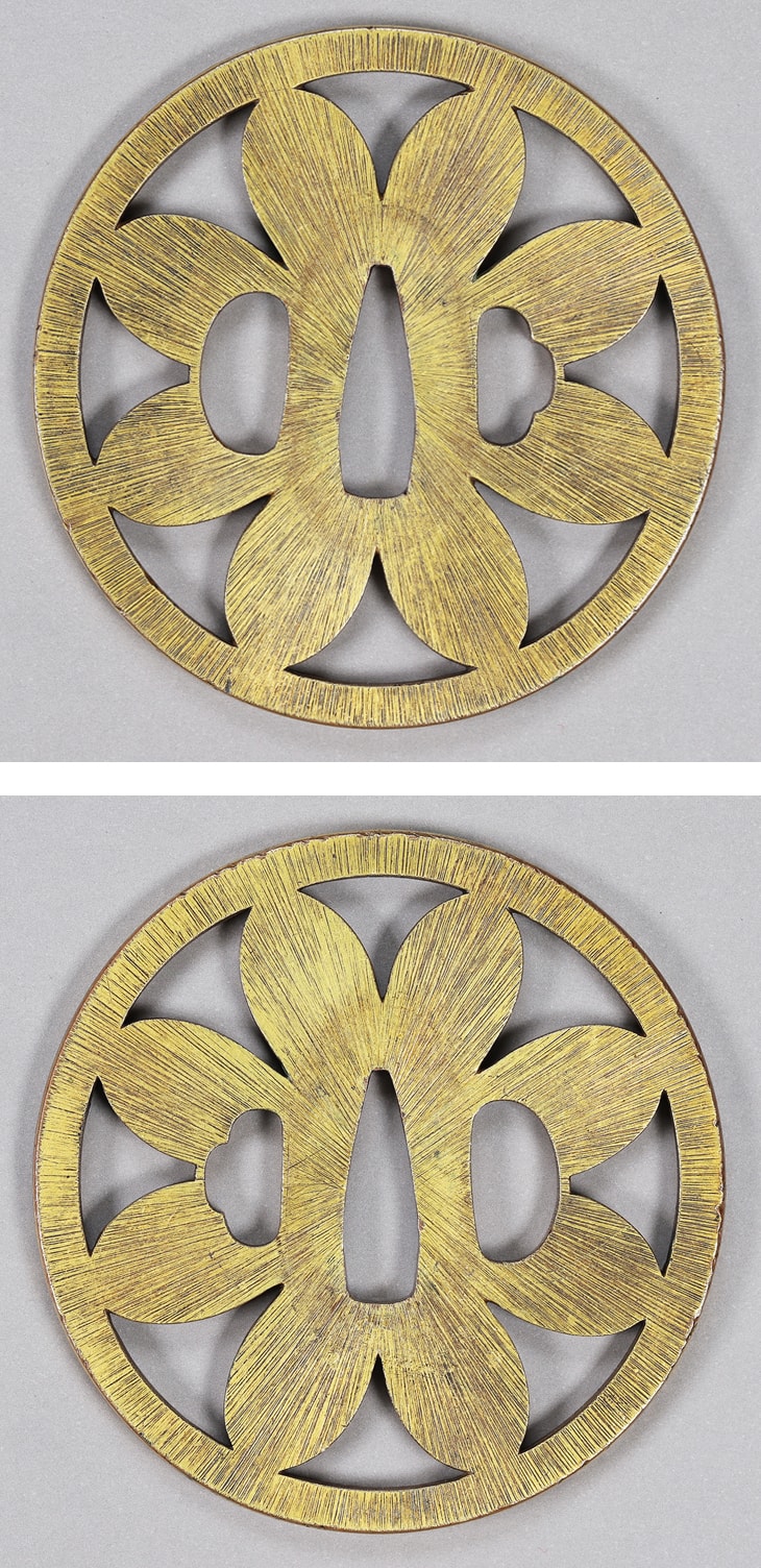 鍔:二天神像飛天図 Tsuba:Kaben Sukashi Zu