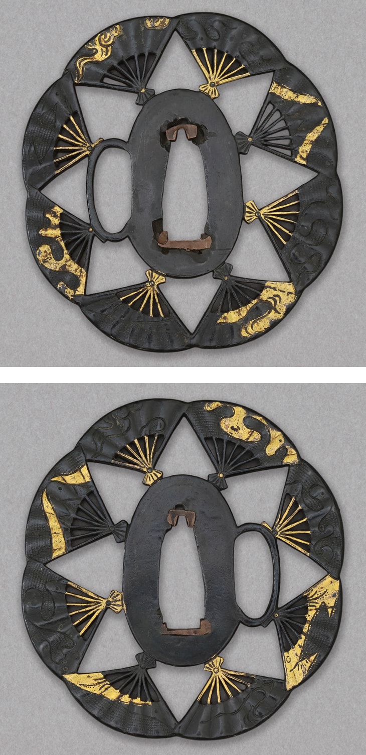 鍔:扇子繋透図 Tsuba:Sensu Tsunagi Sukashi Zu