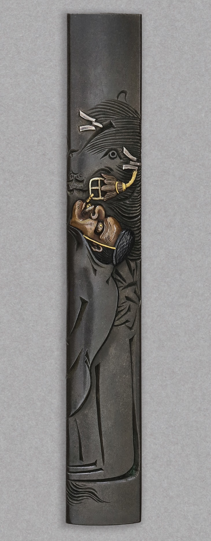 Kozuka - by Mito School - Bakuro Zu (Horse Dealer Design)