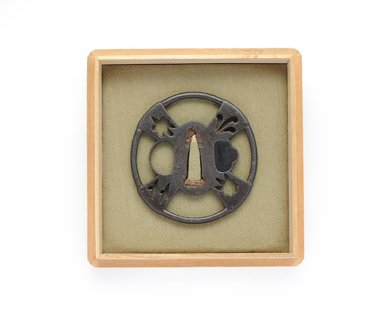 Tsuba - Hozon - by Akasaka Tadatoki - Akasaka Tadatoki - Floral and Goose Design