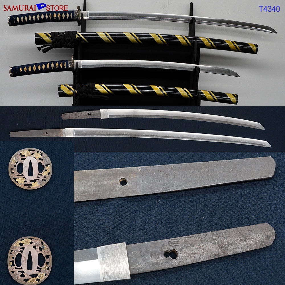 Antique Daisho Katana & Wakizashi A Pair of A pair of matching swords in Ornate Mounting