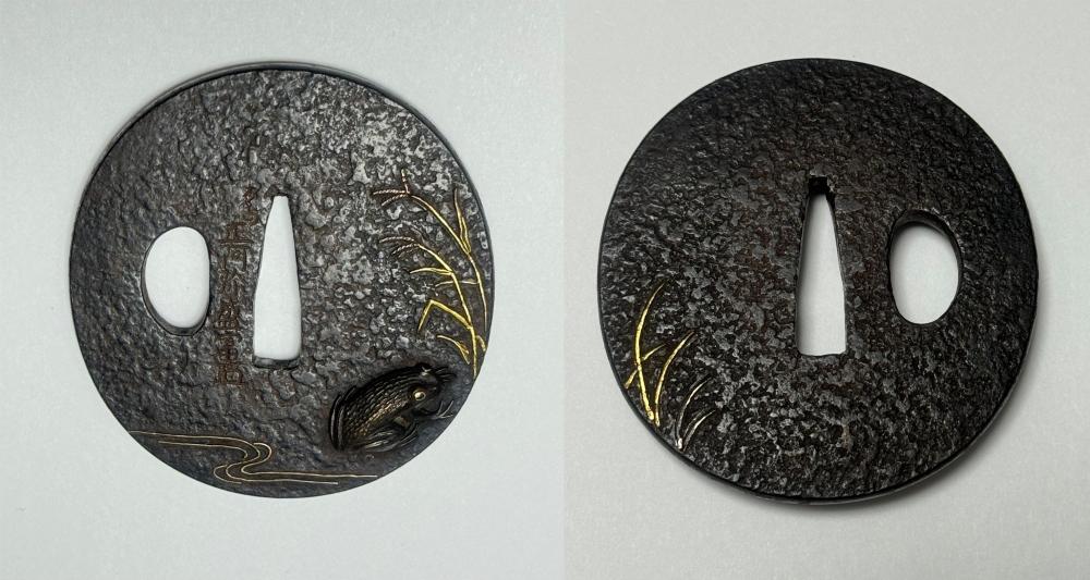 鐔 松山正阿弥盛富 蛙図 / Tsuba Matsuyama Shoami Moritomi