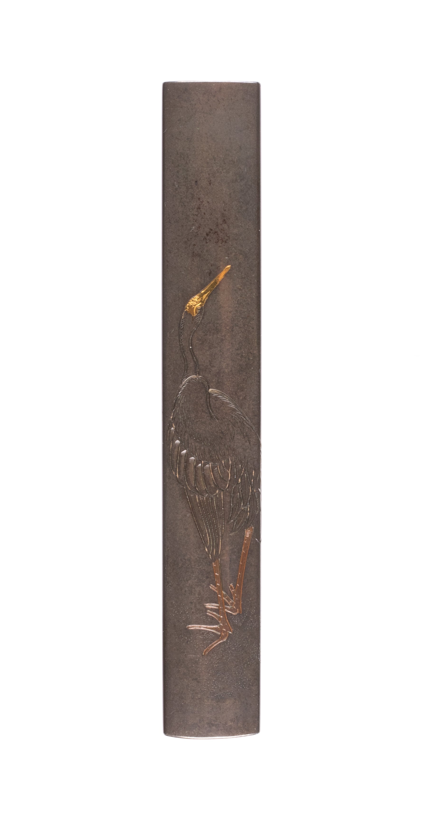 Shibuichi Kozuka Signed "Spring of 1864, Adachi Yusai" with Tokubetsu Hozon Tosogu