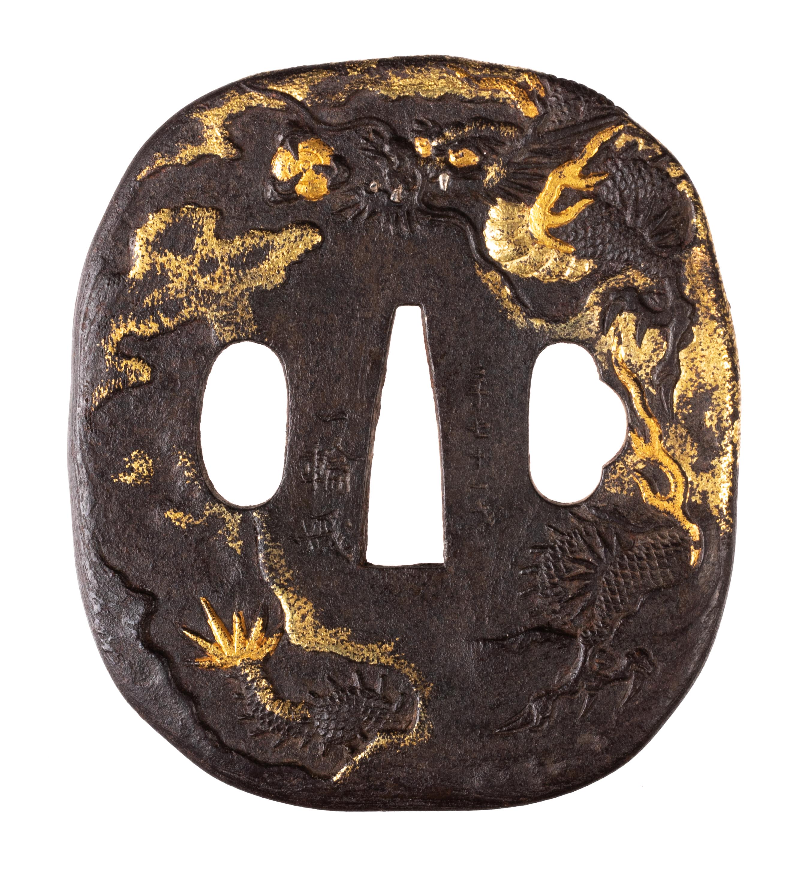 Iron tsuba signed "71 Years Old, Ichirin" with NBTHK Hozon Tosogu