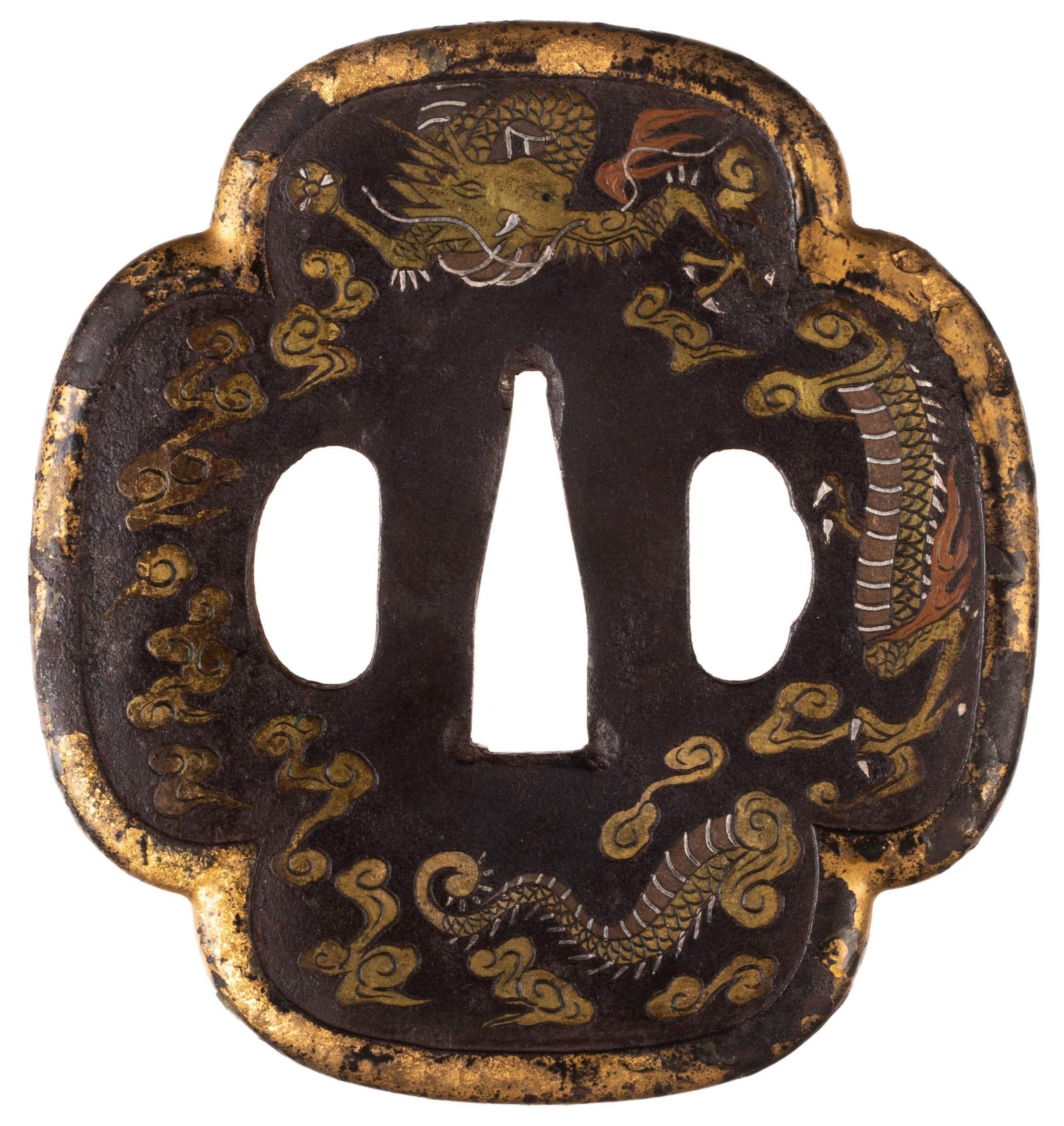 Iron Dragon Theme Heianjo School Tsuba NBTHK Hozon Tosogu