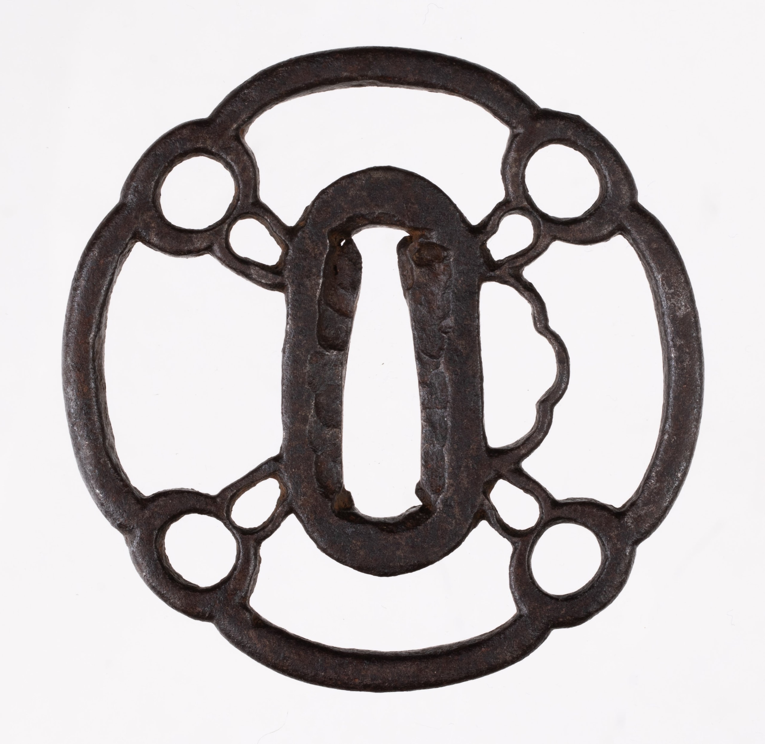 Iron Owari School Tsuba Decorated With Four Gourds. NBTHK Hozon Tosogu