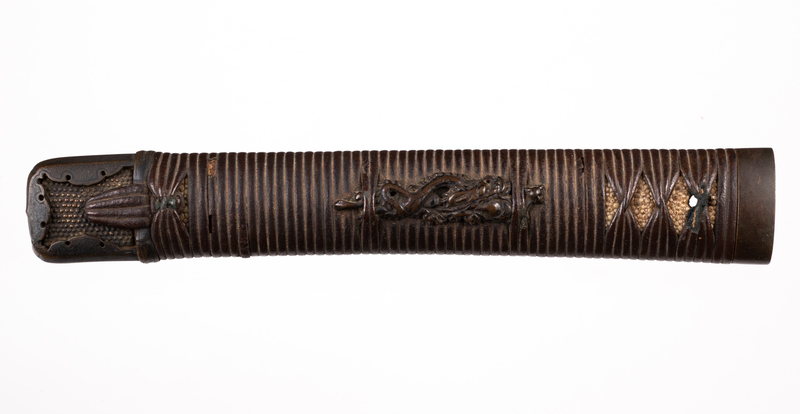Katana tsuka with beautiful dragon menuki 24,5 cm