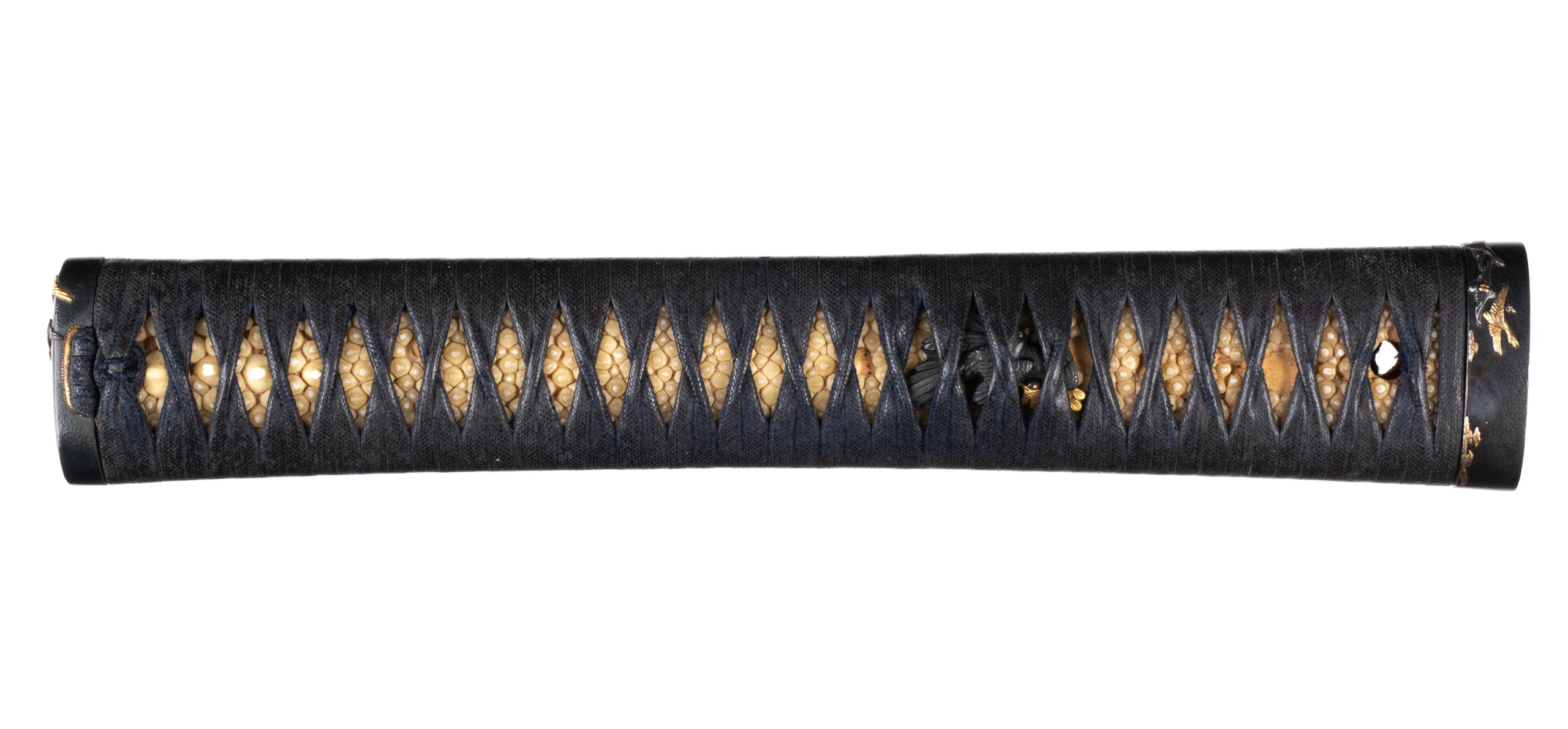 Katana tsuka with wild geese shakudo fuchikashira