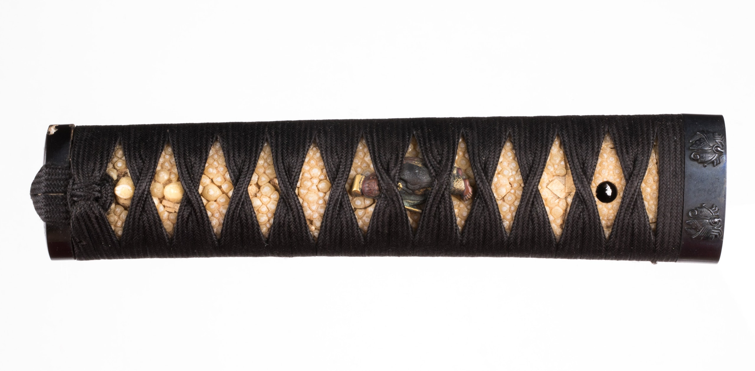 Wakizashi tsuka with Taira clan kamon and Shojo menuki