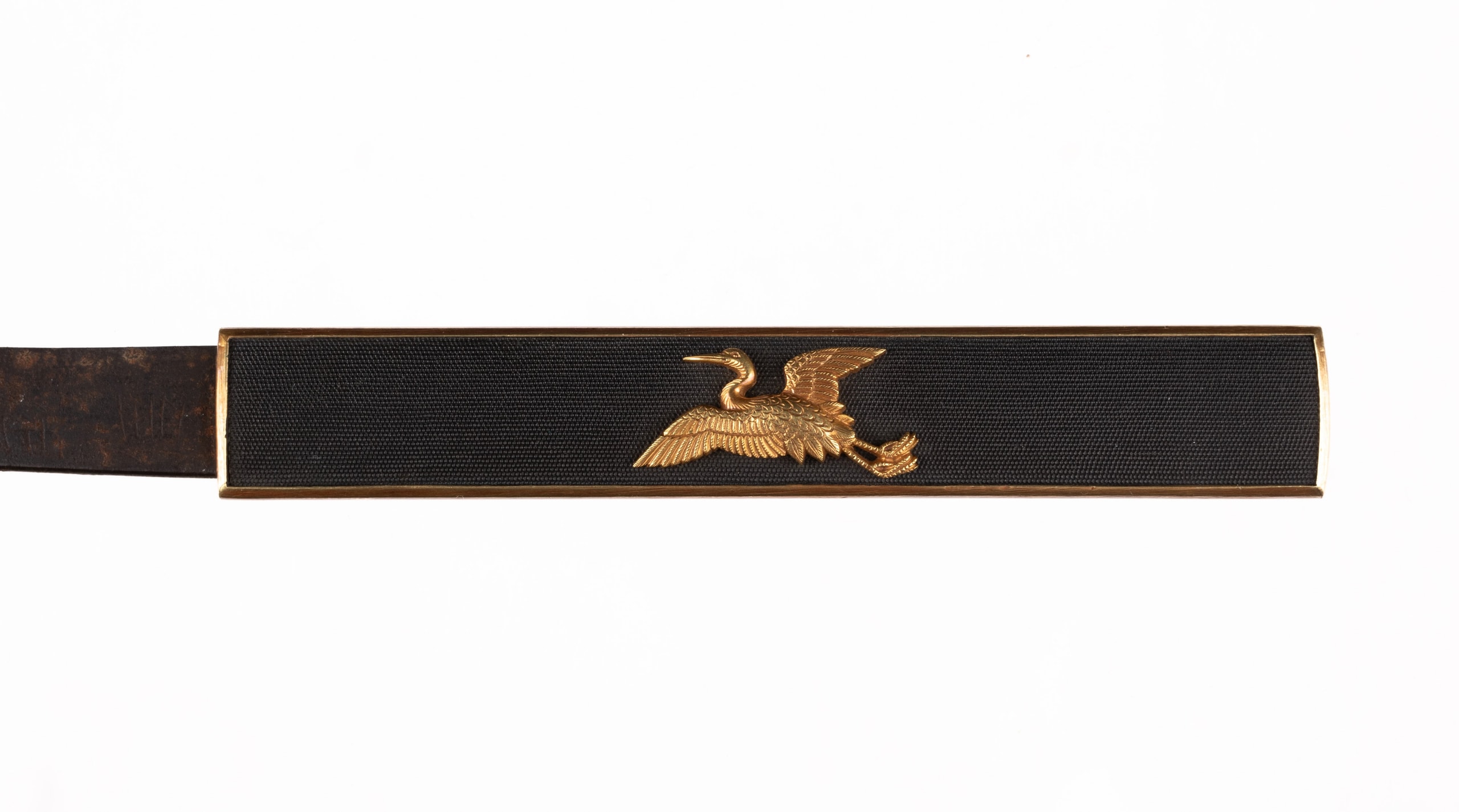 Kozuka - by Yanagawa Naotoki - Shakudo Nanako Kozuka Signed "Yanagawa Naotoki" (Gimei) - Flying Crane