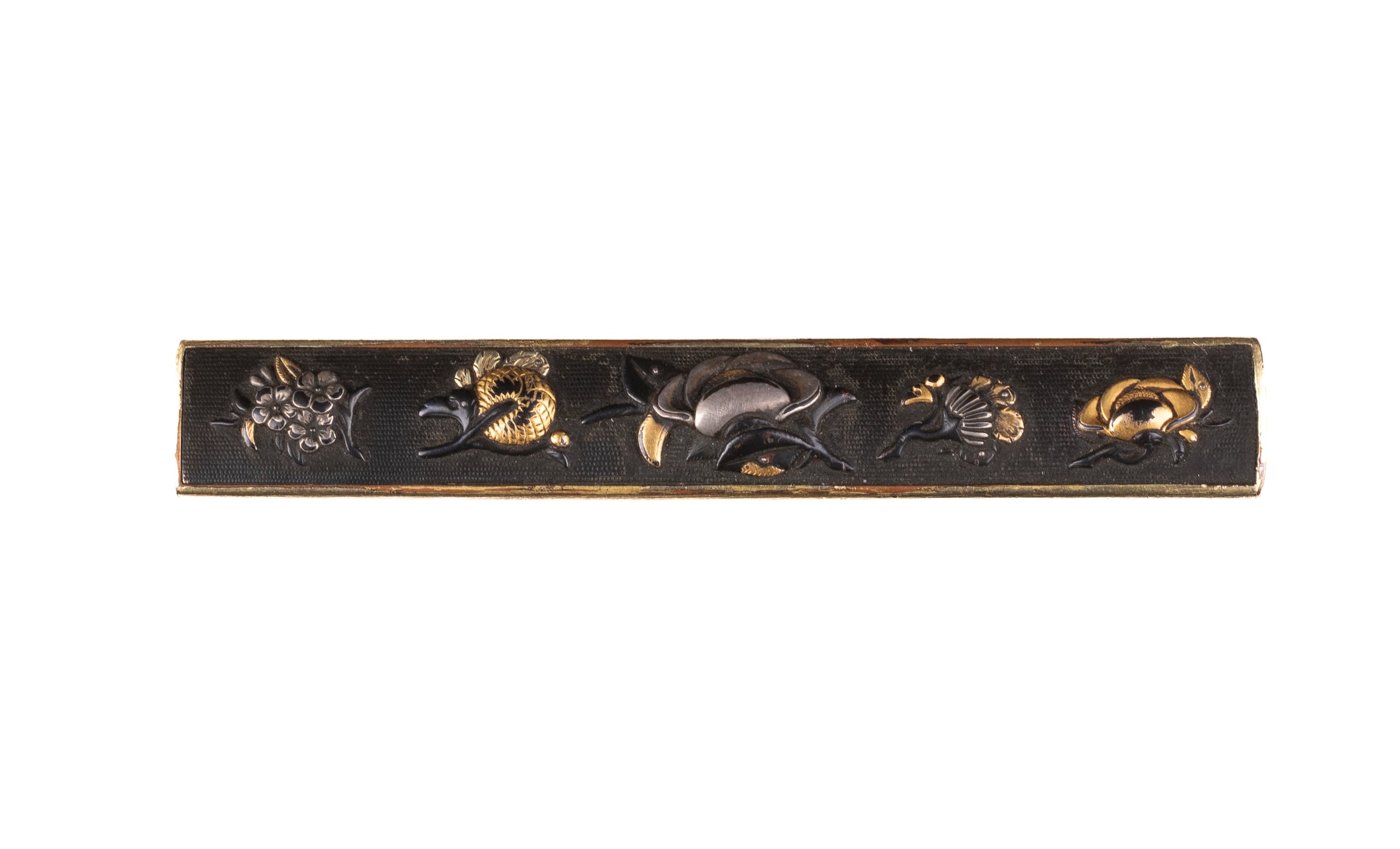Shakudo nanako kozuka decorated with flowers