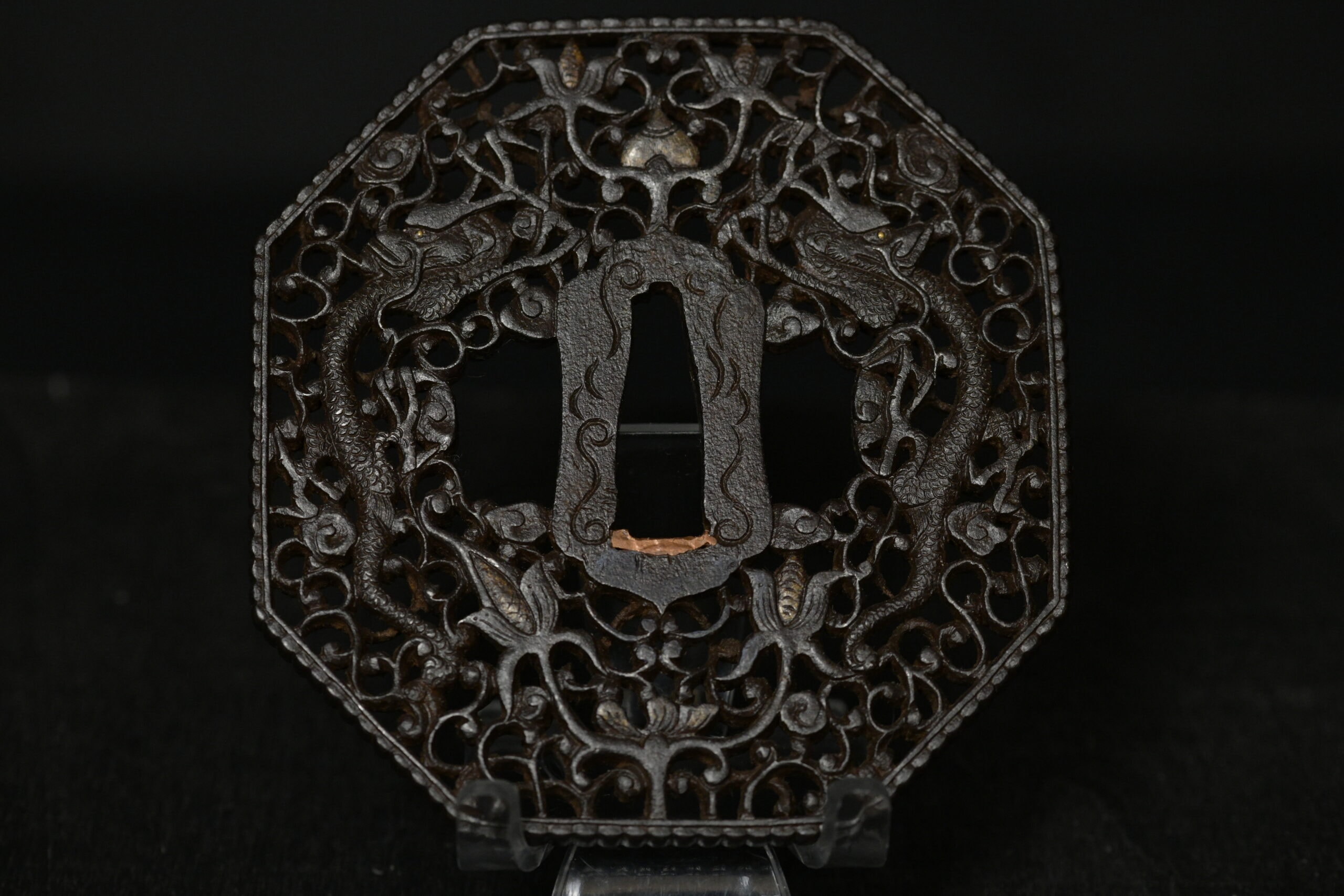 Tsuba - Octogonal iron nanban tsuba