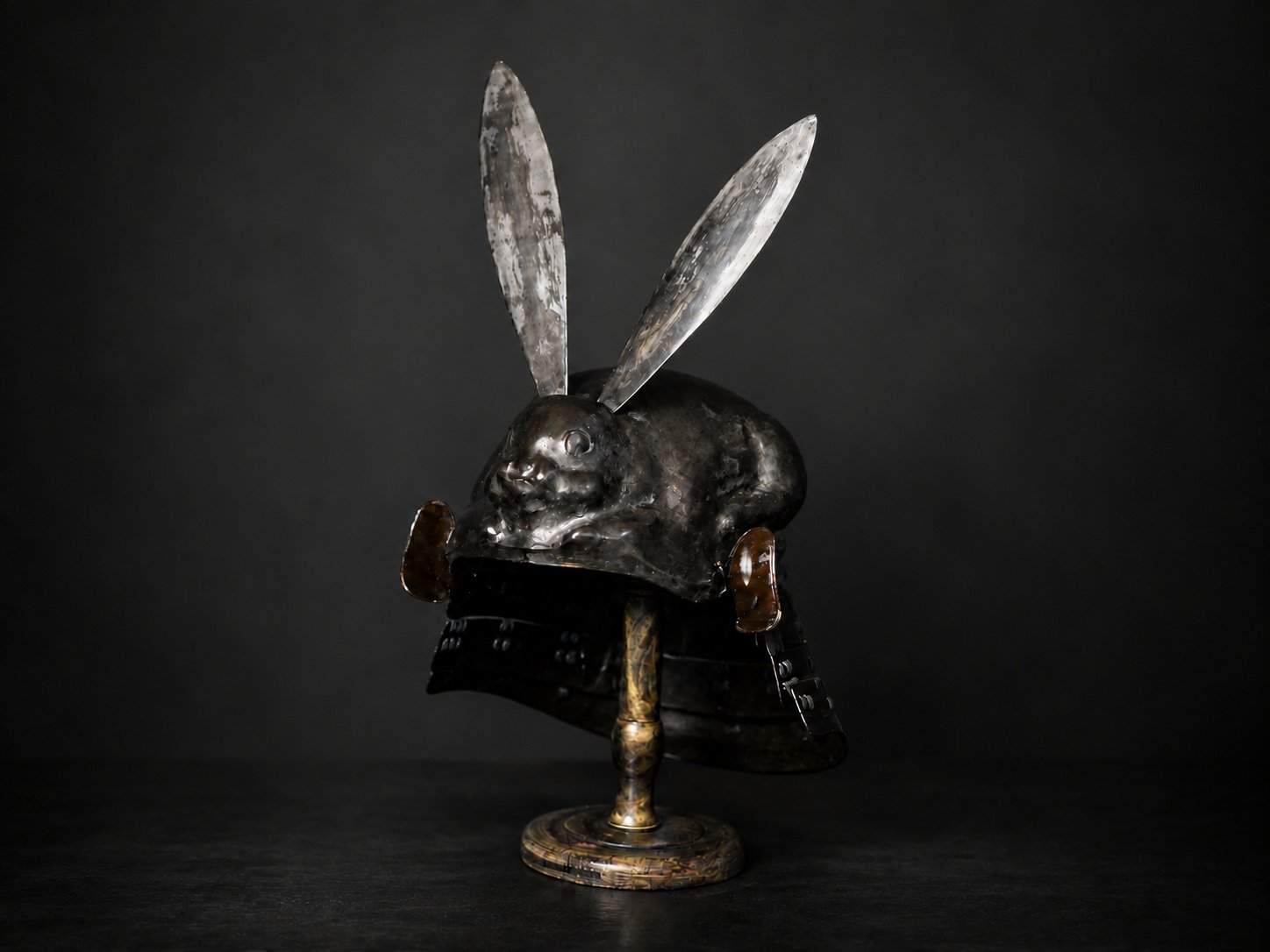 Edo Usagi-nari Kawari Kabuto – Silver-Foiled Rabbit Helmet
