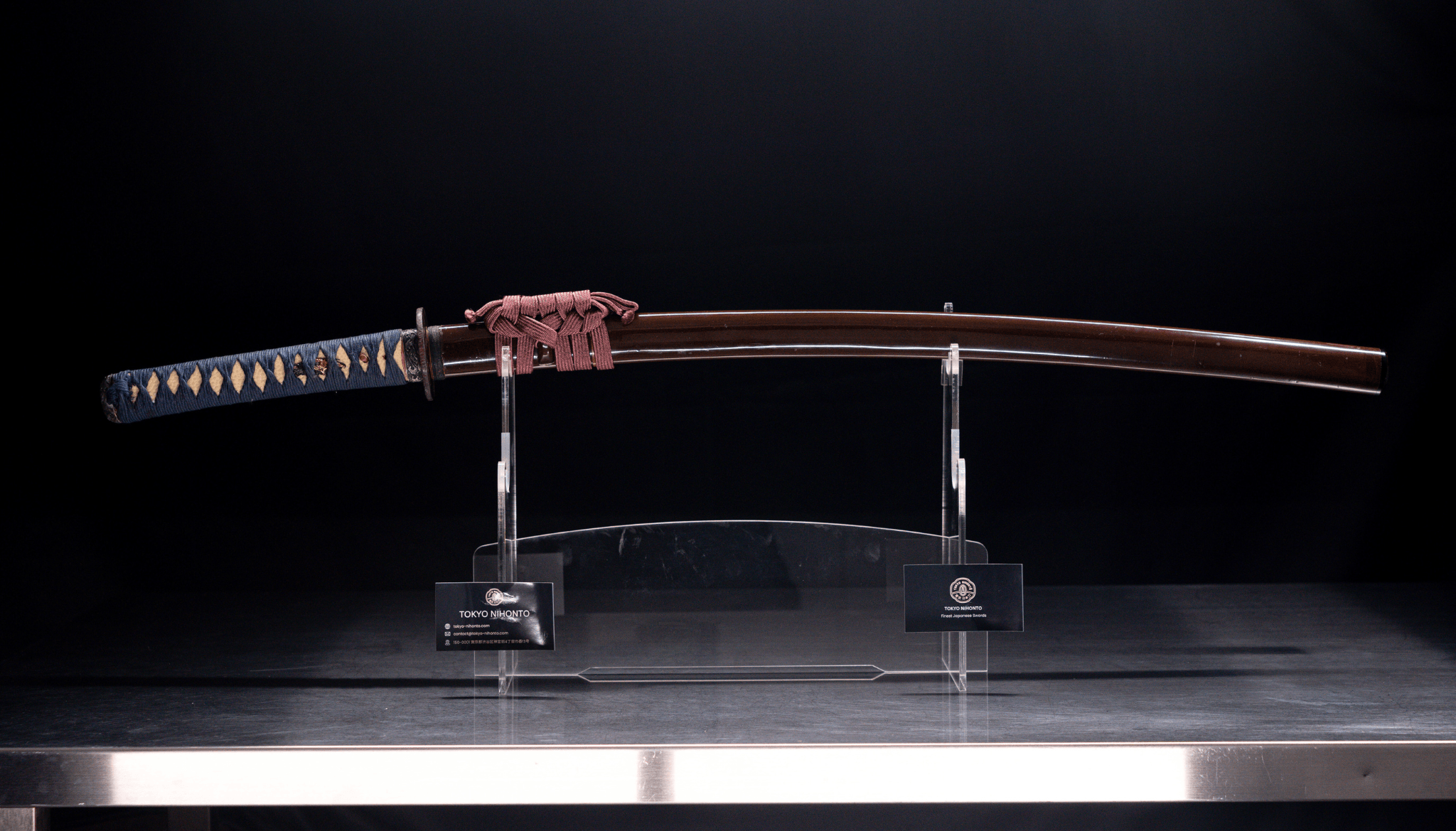 Antique Japanese Sword Katana, Edo Period,Blue and Brown Koshirae