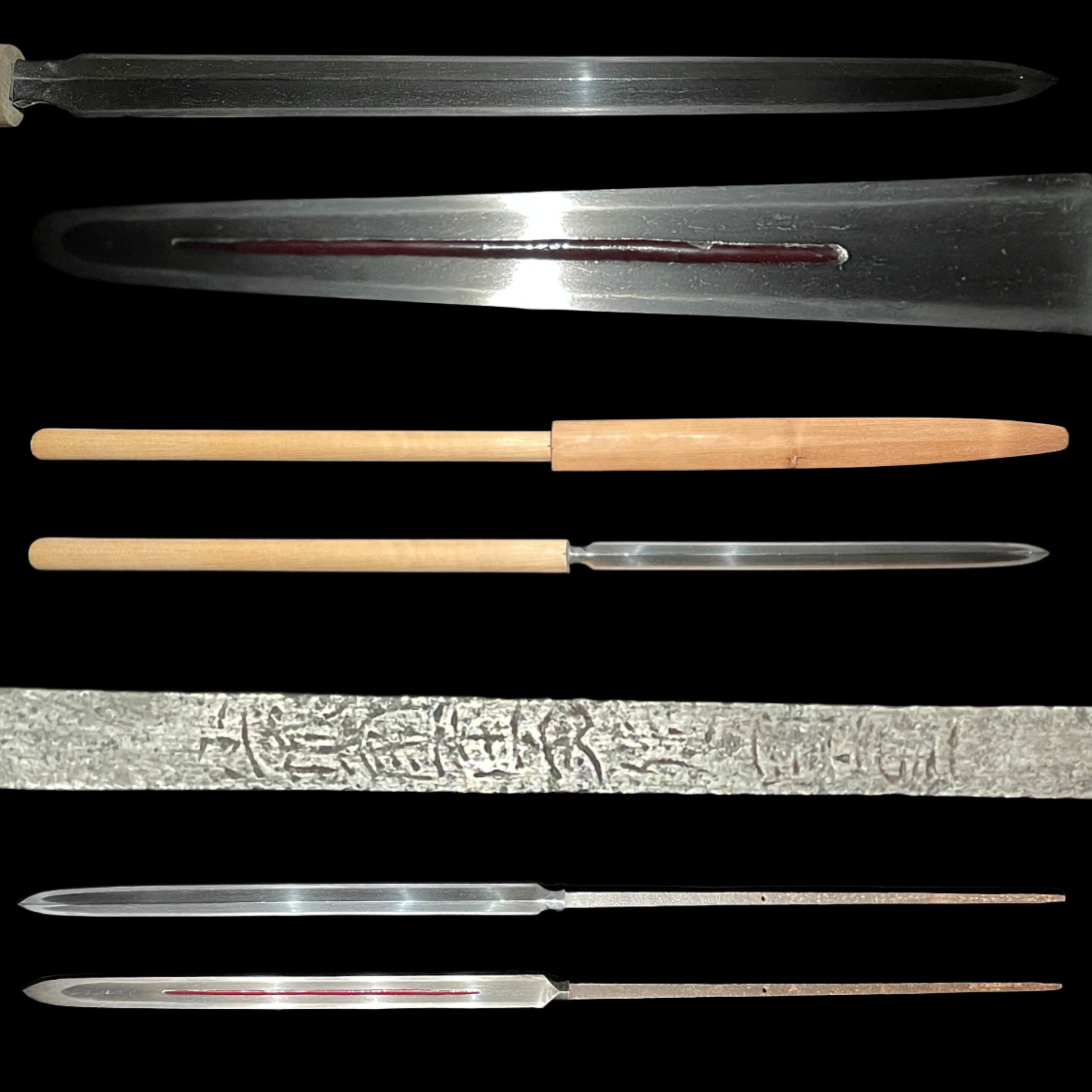 Yari - by Hasebe School - Long Hirasankaku Yari (Spear): Yamashirokokuju Kunishige, signed Edo period