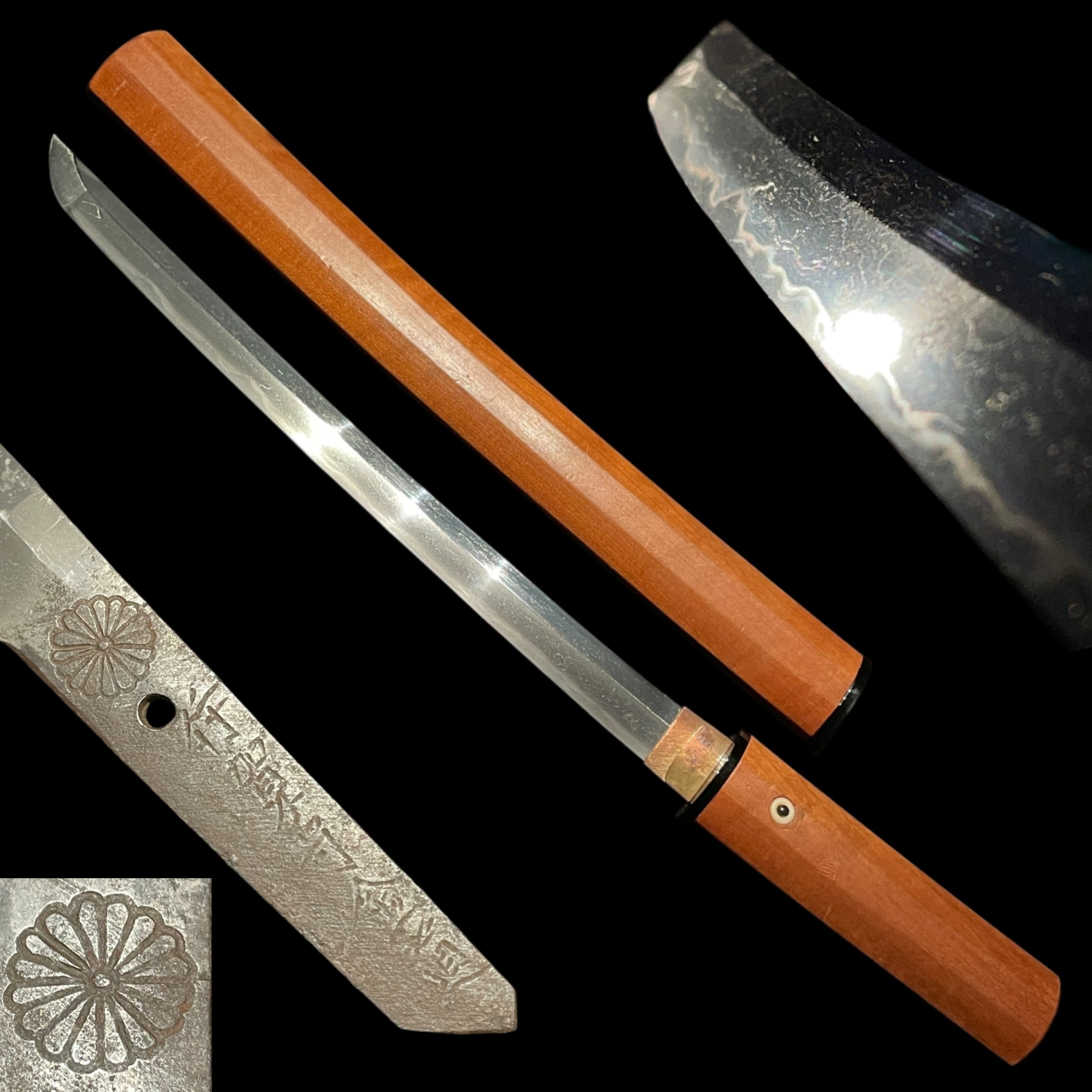 Wakizashi - by Mishina Kinmichi - Kikumon, Iganokami Kinmichi - Early Edo Period