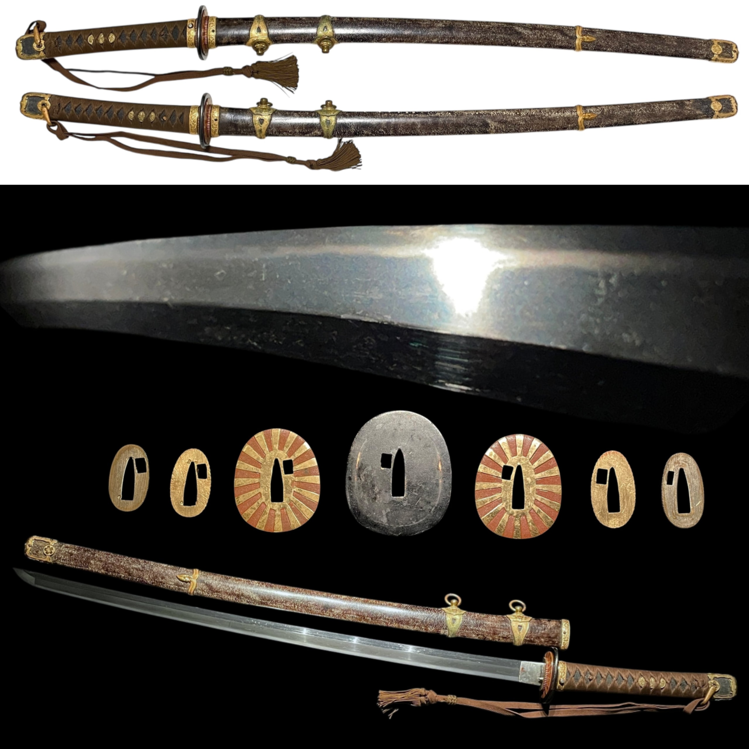 Navy Gunto 海軍刀 Custom Made Koshirae Rising Sun Seppa Japanese Military Sword