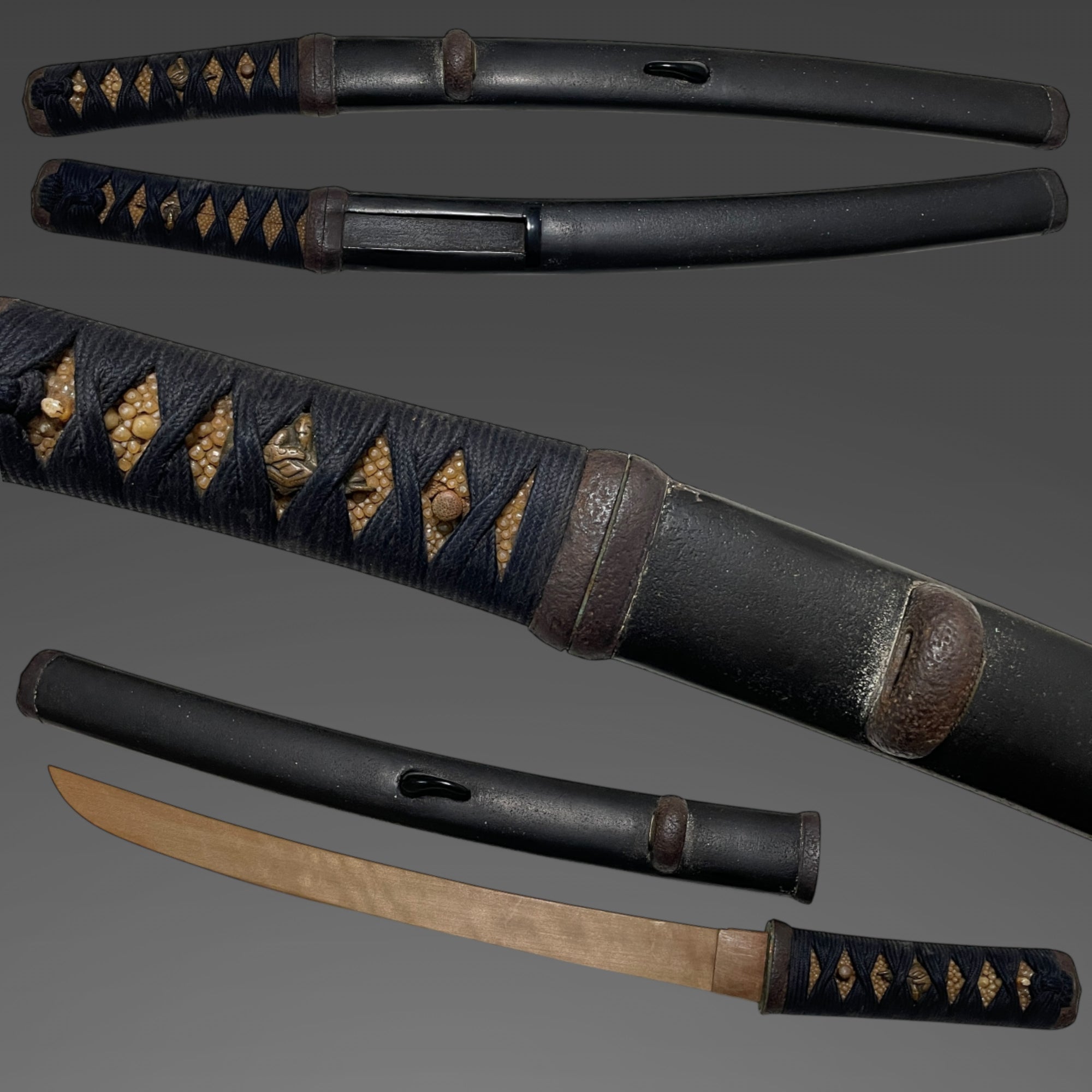 Aikuchi Koshirae 合口拵 for Sunnobi Tanto Edo period Iron Fittings