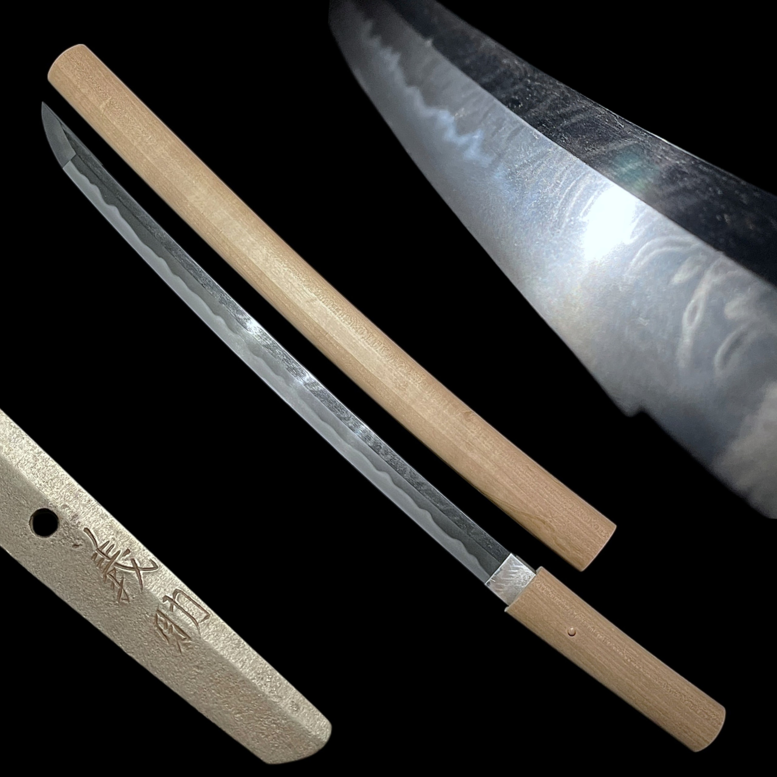 Hitatsura 皆焼 wakizashi Gisuke 義助 signed wide and thick blade Edo period