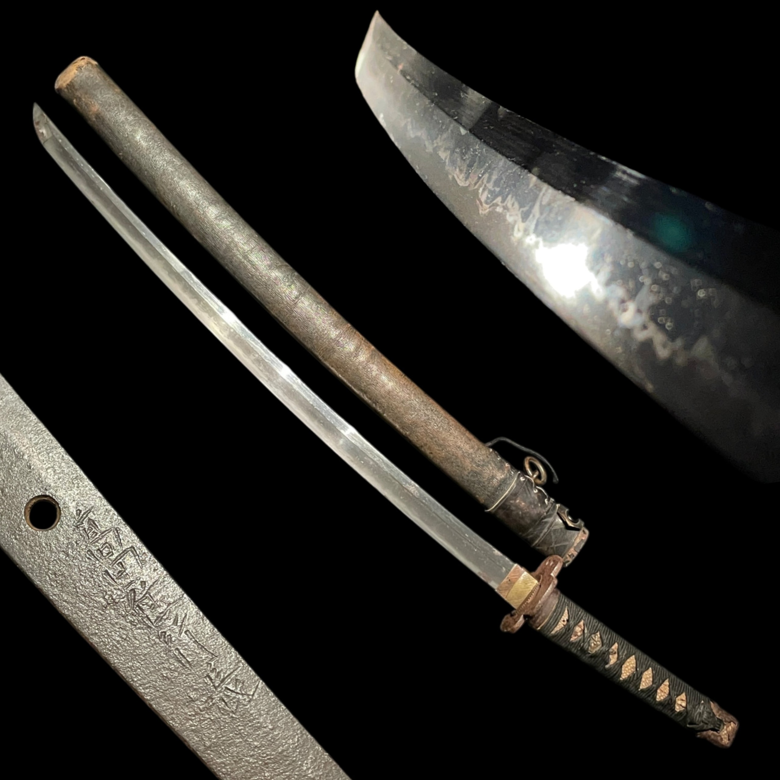 Short Gunto for crew 搭乗員用短寸軍刀 Takadaju Yukinaga 高田住行長 signed