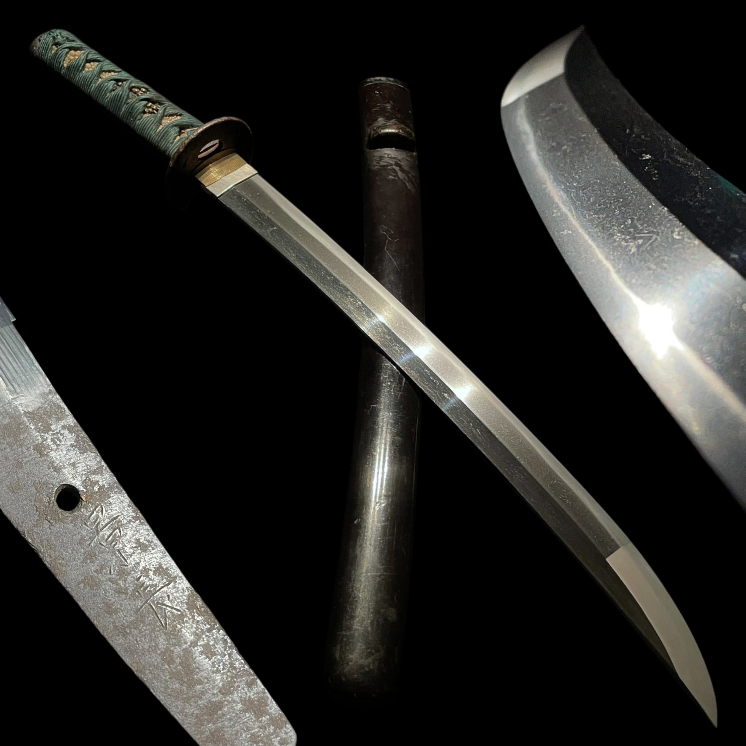 OOKISSAKI 大切先 WAKIZASHI Kanenaga 兼長 SIGNED Wide Blade Edo Period