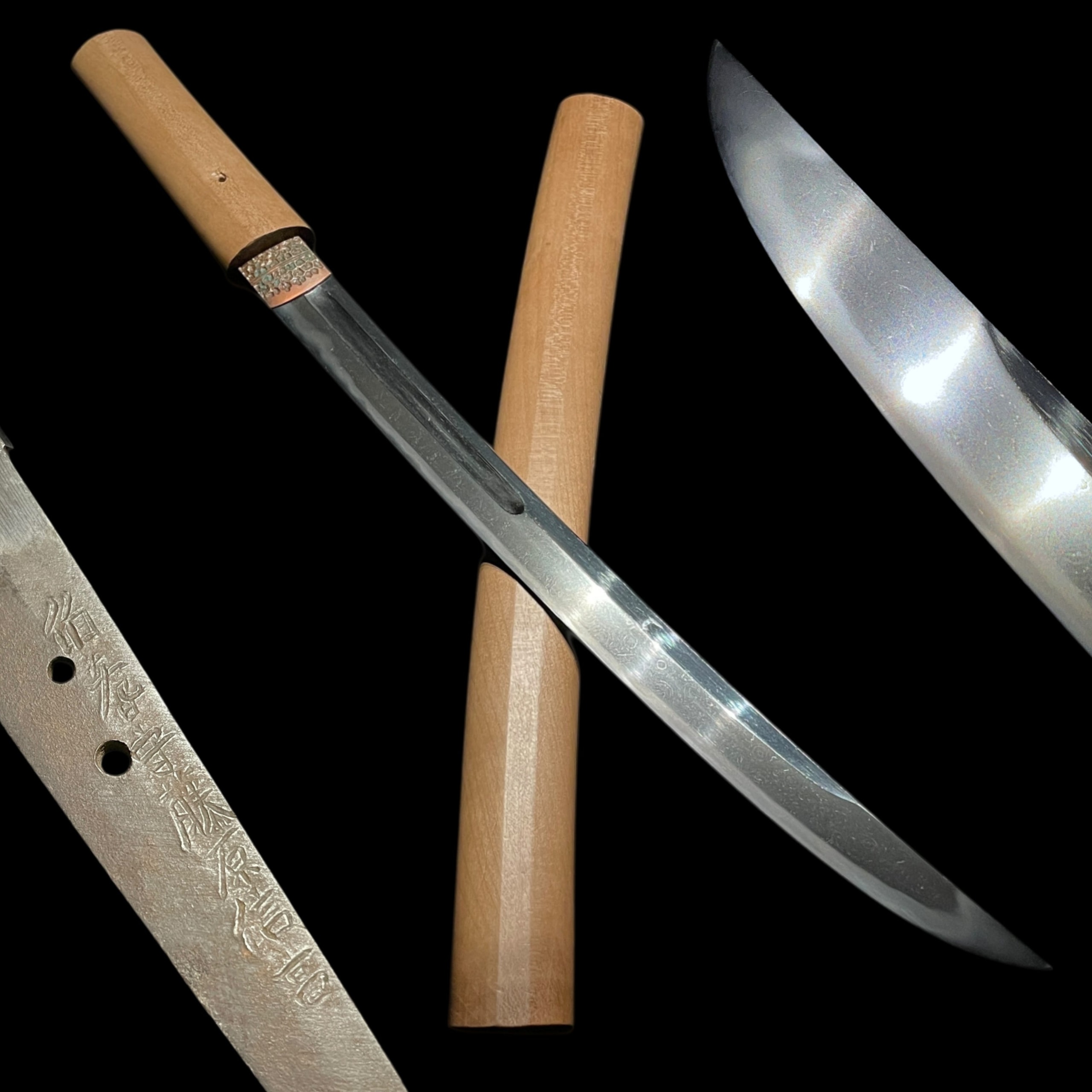 Very Wide Wakizashi Hokinokami Fujiwara Nobutaka 伯耆守藤原信髙 signed Edo period