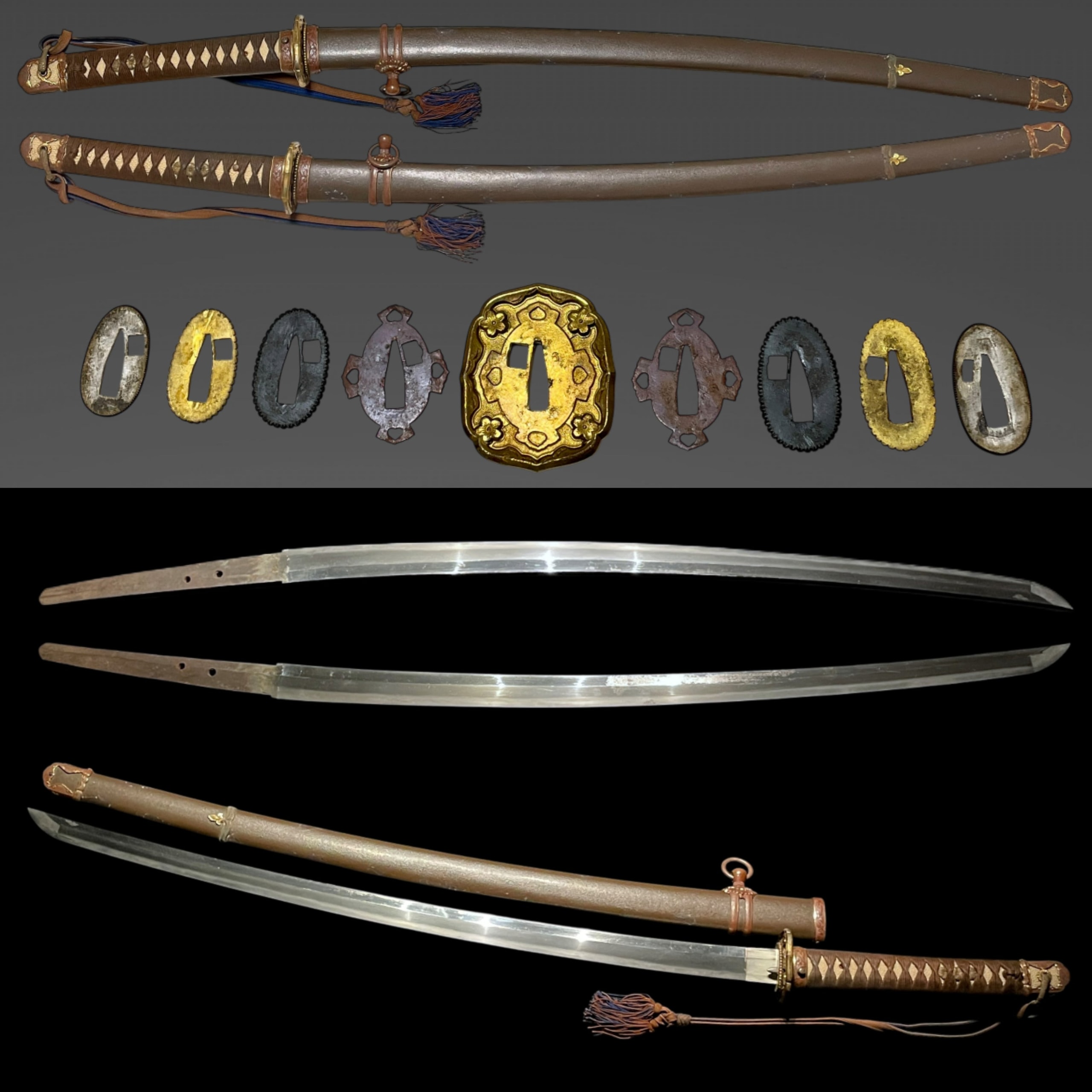 Katana - Type 98 Gunto with tassel numbering Seppa WW2 original Japanese army sword