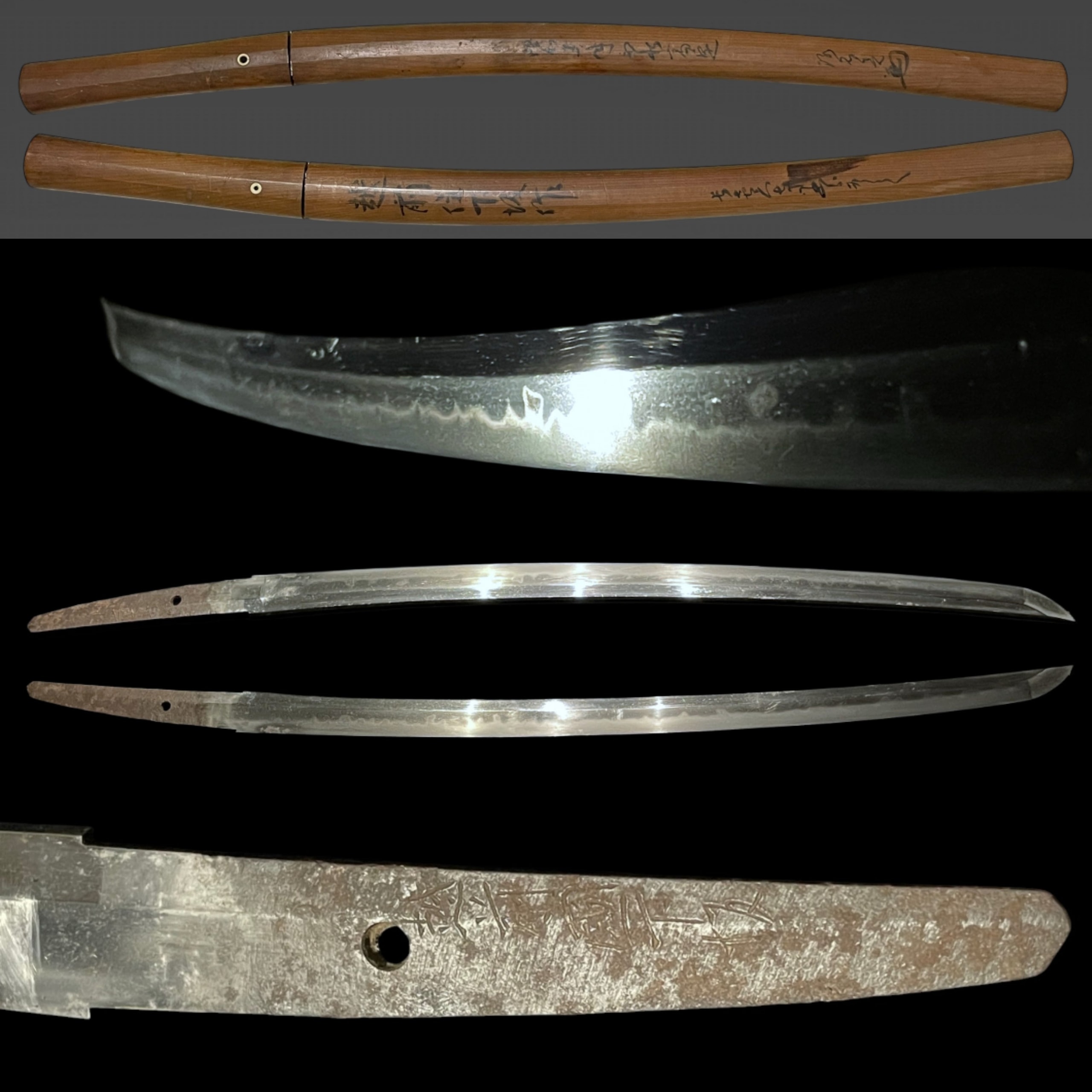 Echizenkoku Shimosaka 越前國下坂 signed long wakizashi sayagaki 鞘書 Edo period