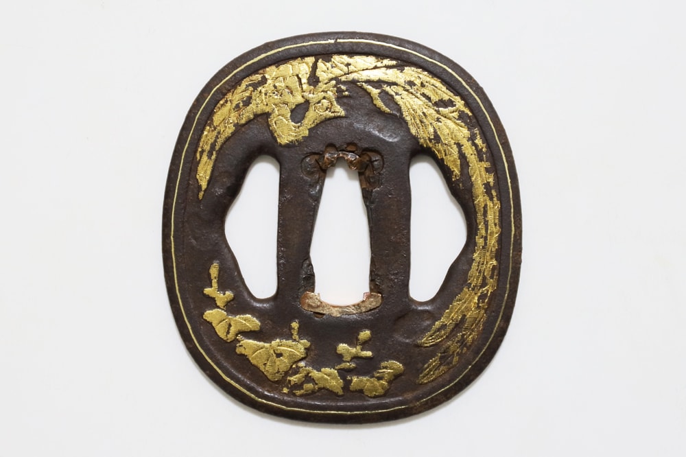 Tsuba - Hozon - Paulownia and Phoenix Design