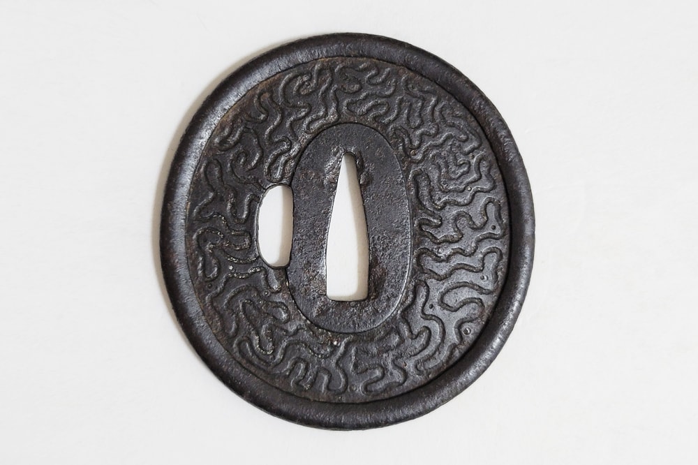 Tsuba - Hozon - by Akita-Shoami School - Miru-mon Zu