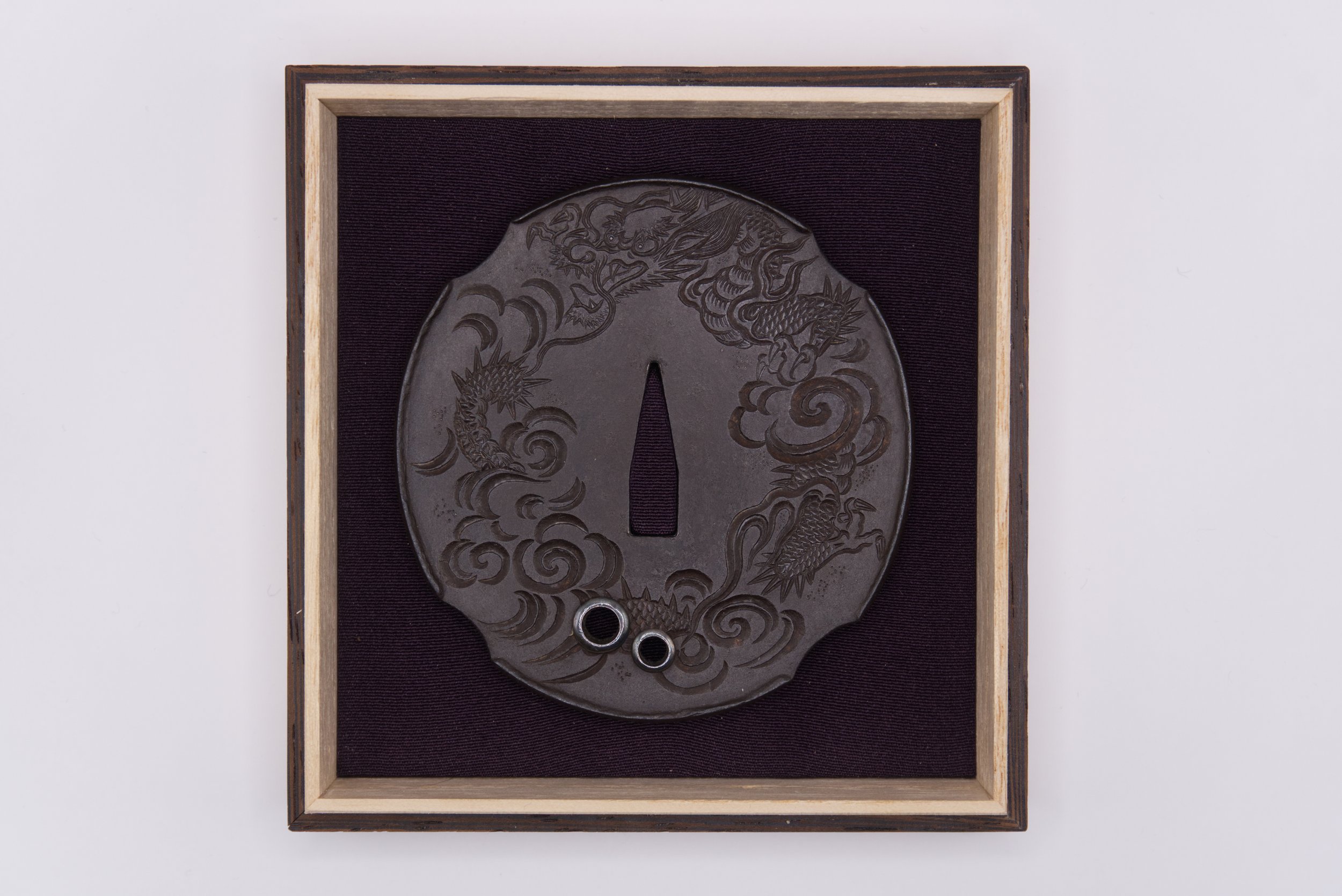 Cloud and Dragon Iron Tsuba (Satsuma)
