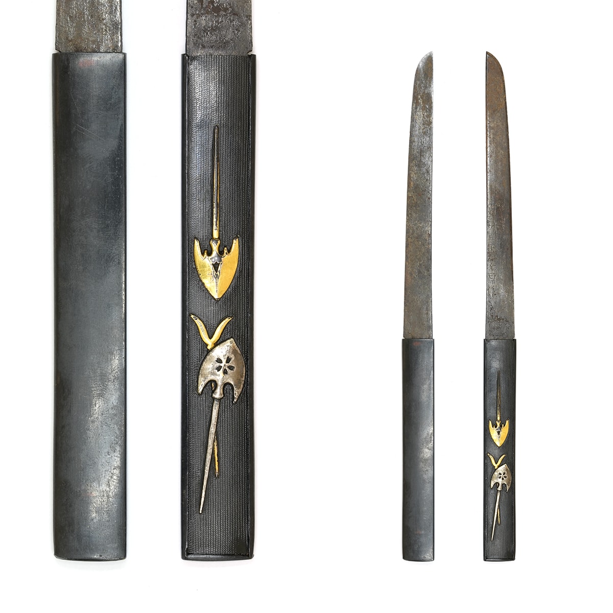 Kozuka - Kozuka with Arrowhead Design (with signed Kogata by Echizen Mikunizawa Gensaku) - Mumei