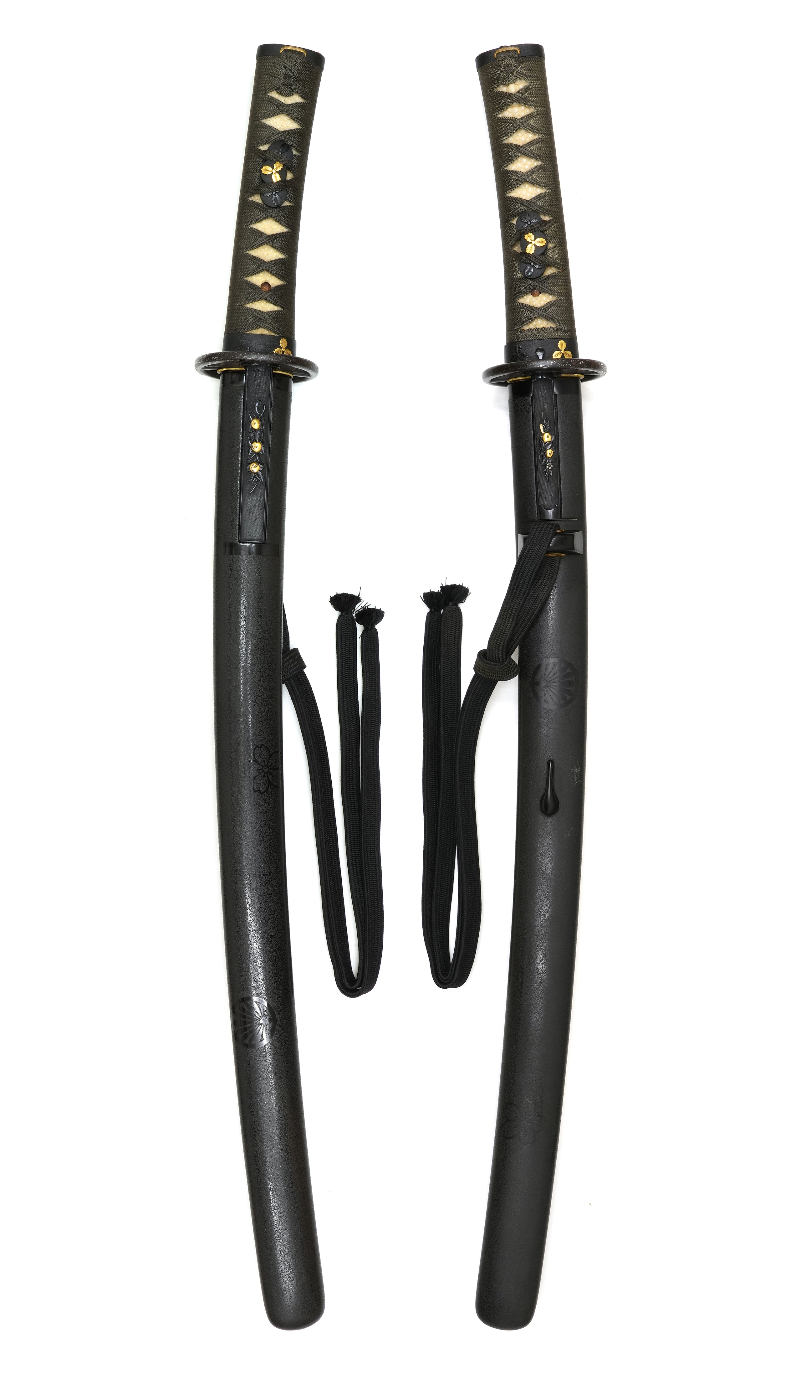 Koshirae - Black Ishime-lacquered Saya Wakizashi Koshirae