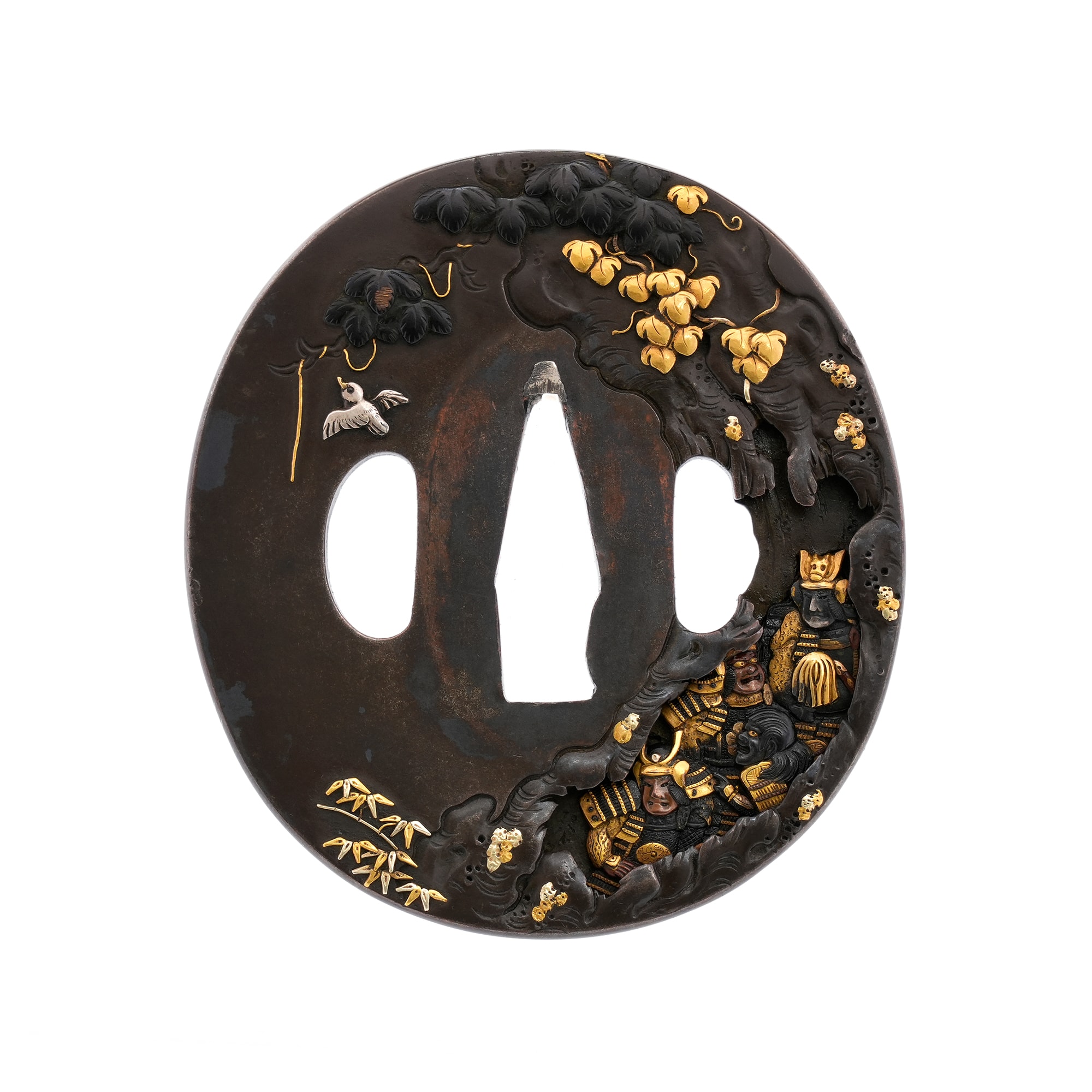 Tsuba - Tokuho - by Yoshimichi - Ishibashiyama Kassen-zu by Yoshimichi