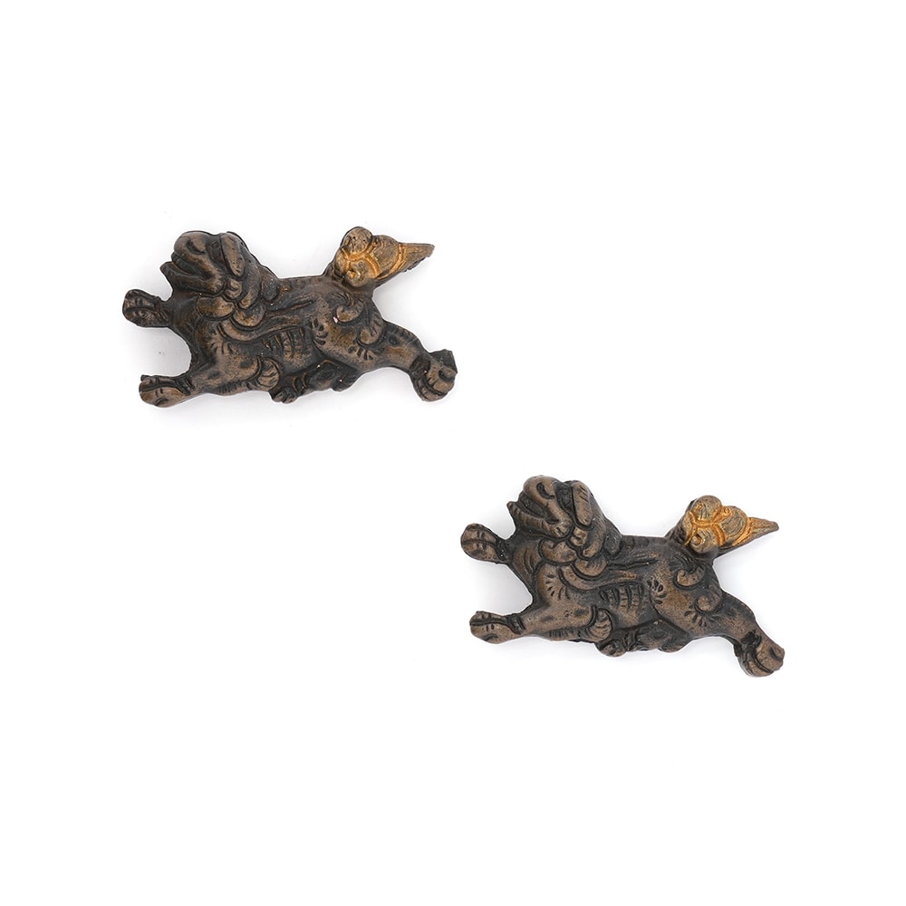 Menuki - Shishi (Lion Dog) Menuki, Mumei