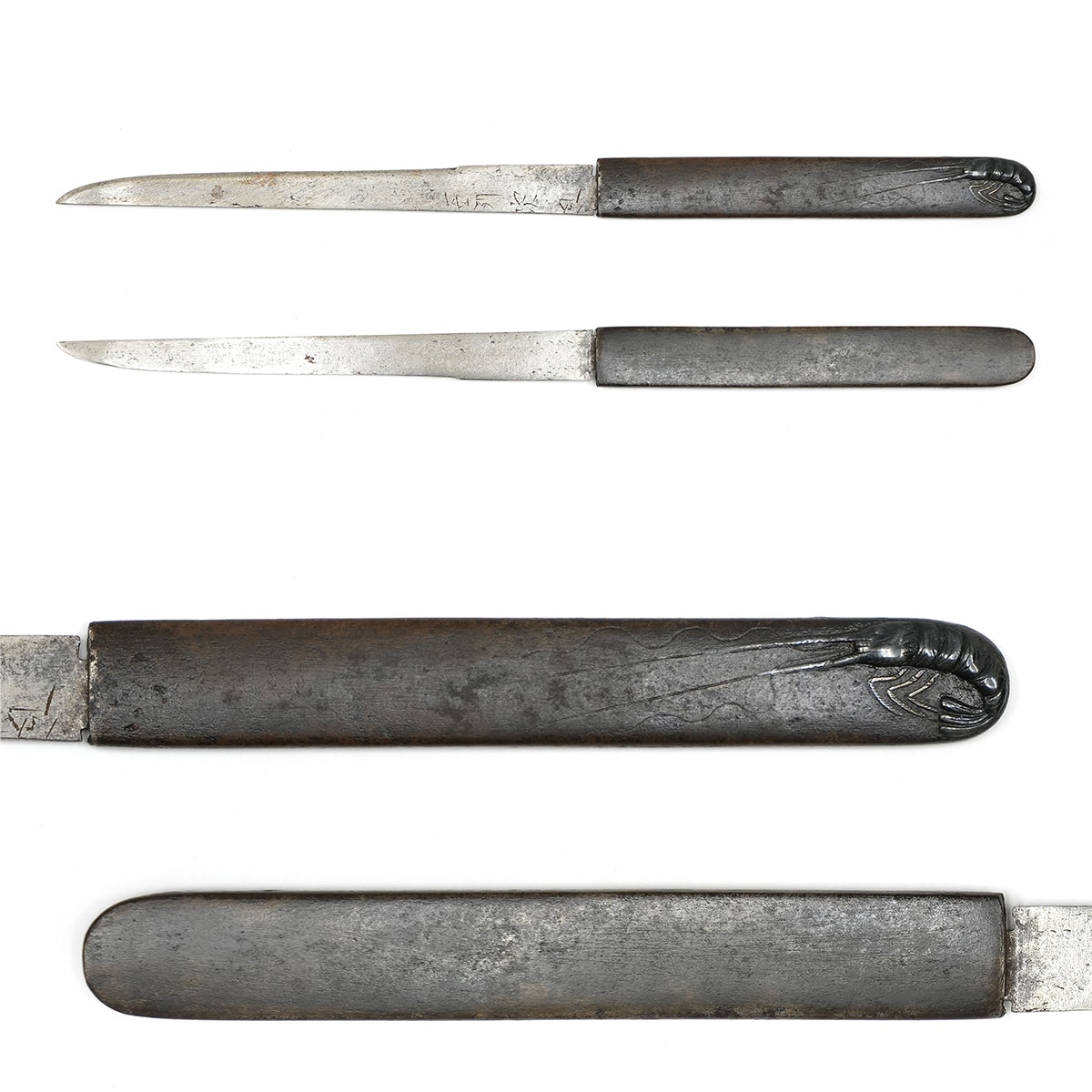 Kozuka - Kozuka with Shrimp Design (Sekijiryo Hosaki-tsuke-shu) - Mumei - 16-079
