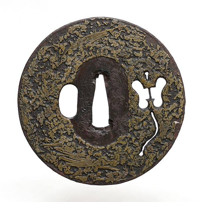 Tsuba - by Yamakichi School - Kara-Ogi Sukashi Tsuba by Yamakichi