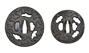 Tsuba - by Shoami School - Mushikui-zu Daisho Tsuba by Shoami Shigenobu
