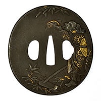 Tsuba - Hozon - by Mito School - Tsuba with Moso design, Mumei (Mito)