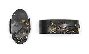 Fuchi-Kashira - 作 利光 - 東屋図縁頭 奈良利光作Nara Toshimitsu 14-201