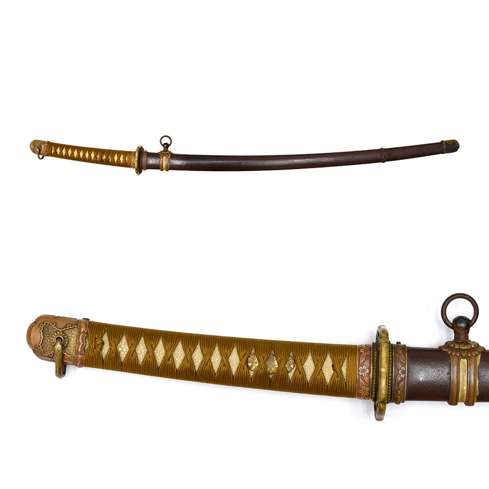 陸軍九八式軍刀拵(鉄鞘) - Type 98 Japanese Army koshirae (Iron saya)- 18-014