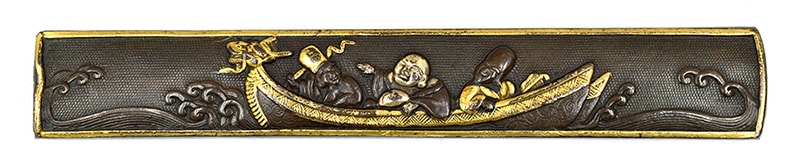 Kozuka - 龍頭舟三福神図小柄 無銘 -Mumei- 16-063